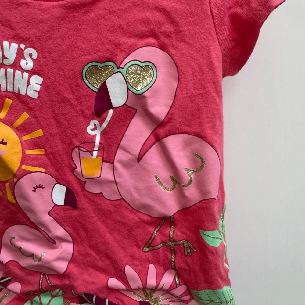 The Children’s Place 2T Girls Pink Flamingo Mommy’s Sunshine Short Sleeve Top